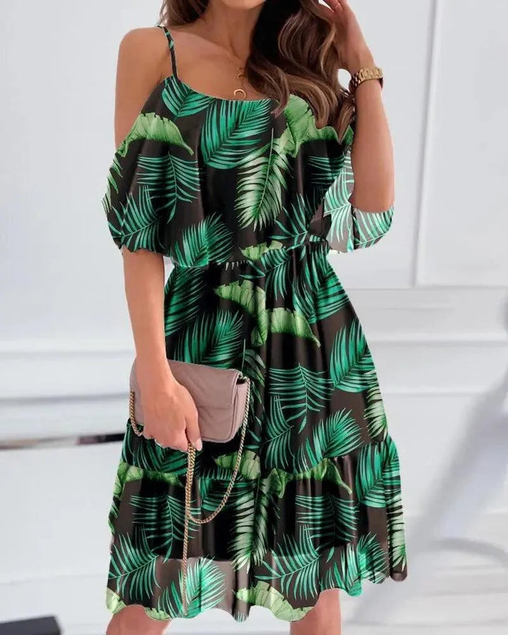 Levoire | Imprimé floral robe d'été avec des rubans décoratifs