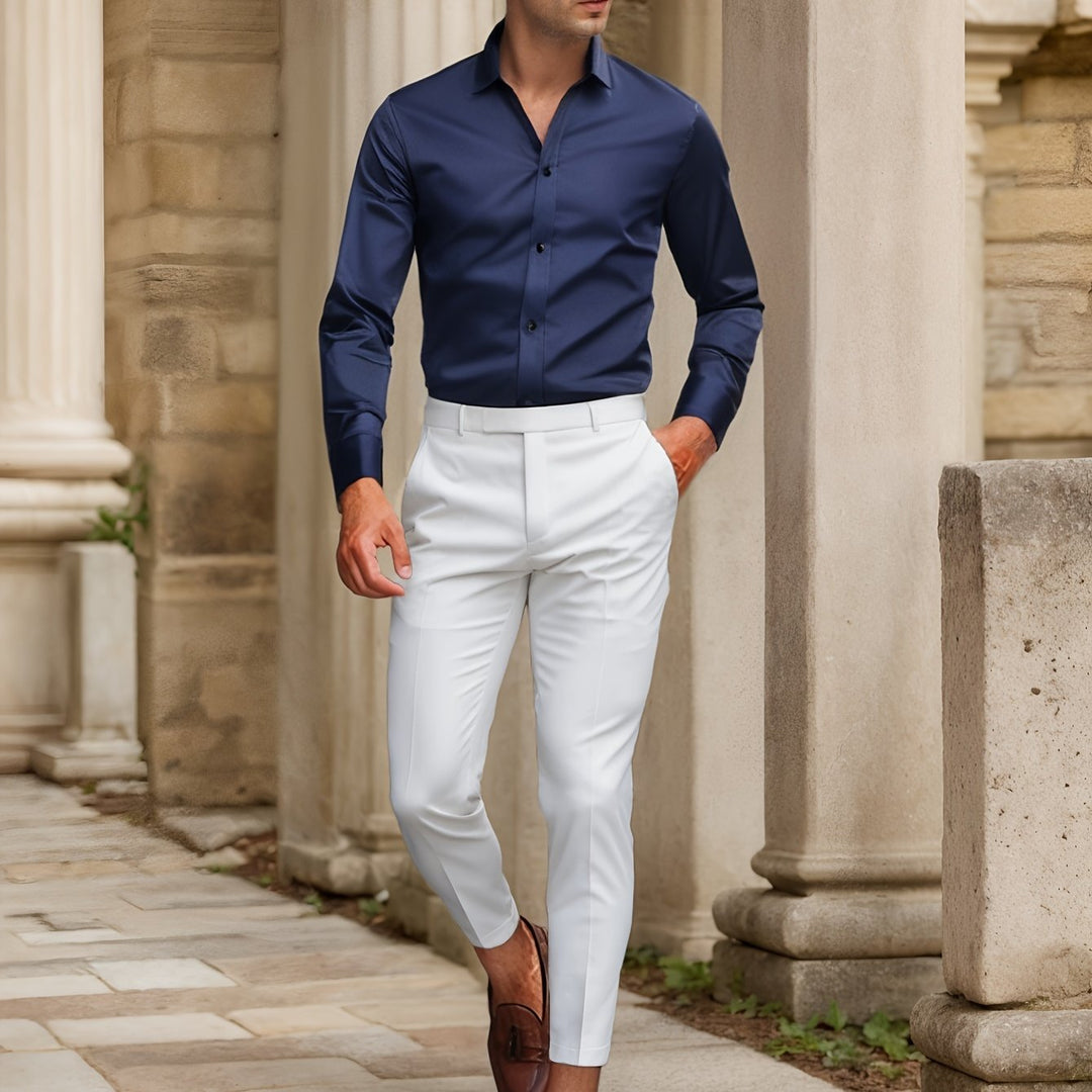 Levoire | Slimfit Stretch-Shirt Couleur Unie