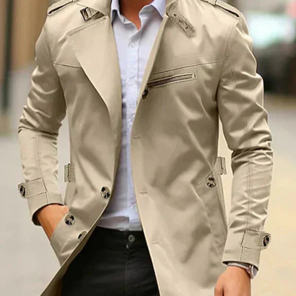 Levoire | Trench-Coat Long Avec Revers Et Poches Beige