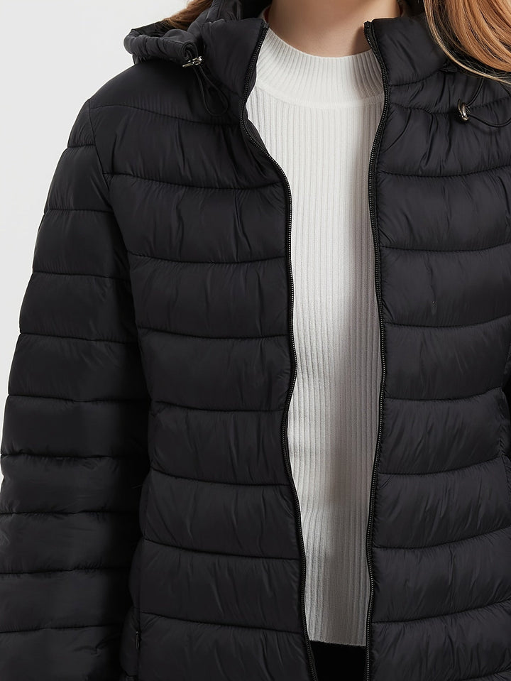 Levoire | Veste Longue À Manches Longues Chaîne À Glissière Capuche