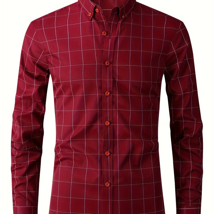 Levoire | Chemise D'Affaires À Carreaux À Manches Longues