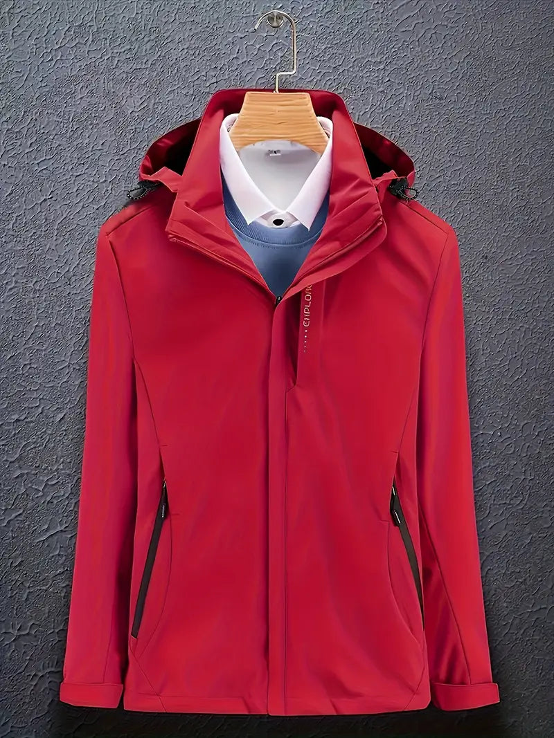 Levoire | Veste à capuche longue à manches longues imperméable Rot
