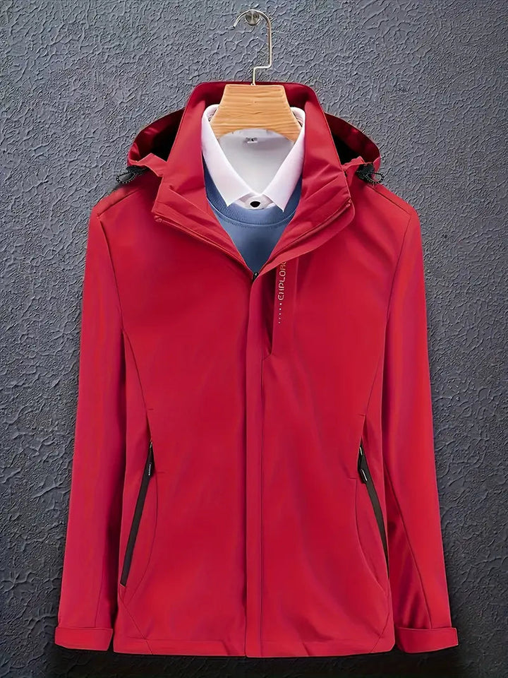 Levoire | Veste à capuche longue à manches longues imperméable Rot