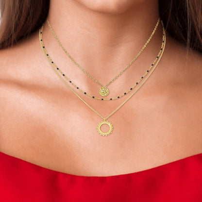 Levoire | Colliers Sautoir en acier inoxydable doré à l'or fin - Livraison Offerte