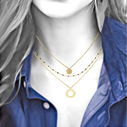 Levoire | Colliers Sautoir en acier inoxydable doré à l'or fin - Livraison Offerte