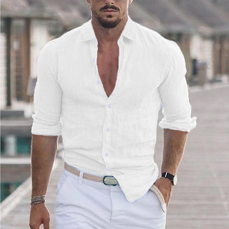 Levoire | Chemise En Lin Pour Hommes blanc