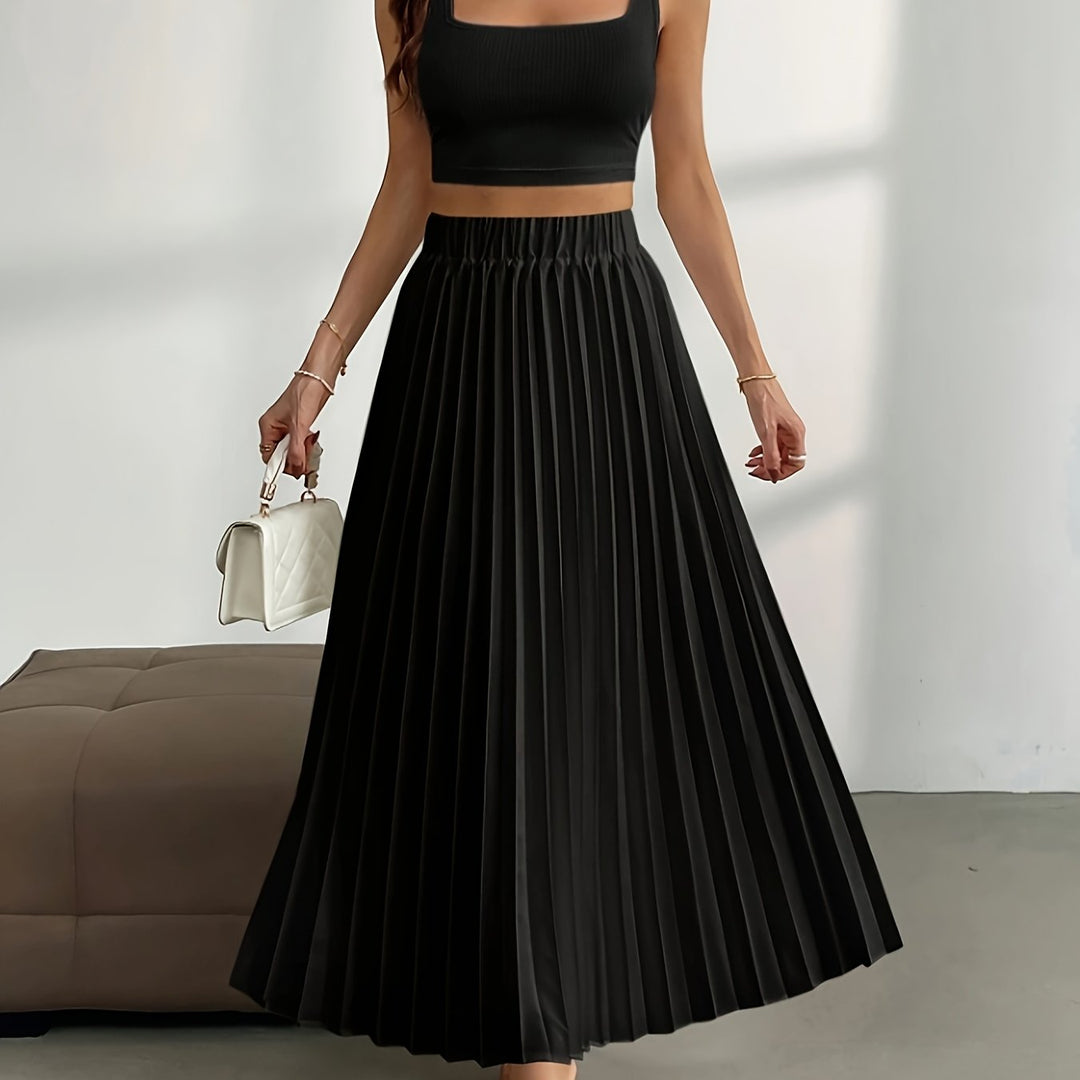 Levoire | Jupe Plissée Unicolore À Taille Haute