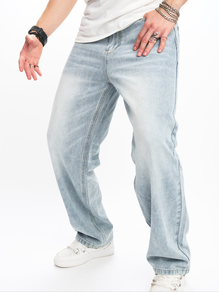 Levoire | Jeans Pour Hommes Confortables Avec Coupe Ample Bleu