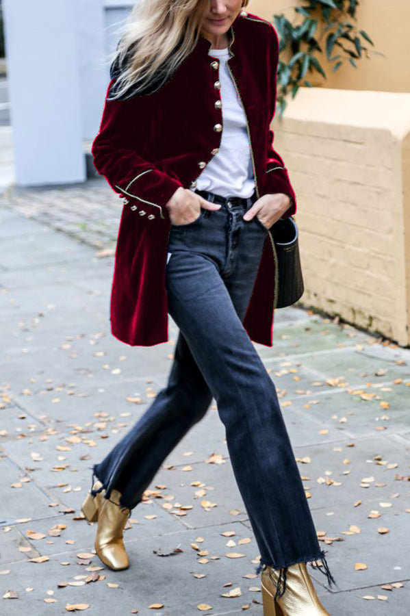 Levoire | Veste En Velours Réversible Avec Look Militaire Pour Femmes