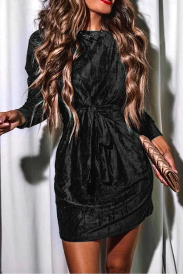 Levoire | Robe mini à col rond Noir