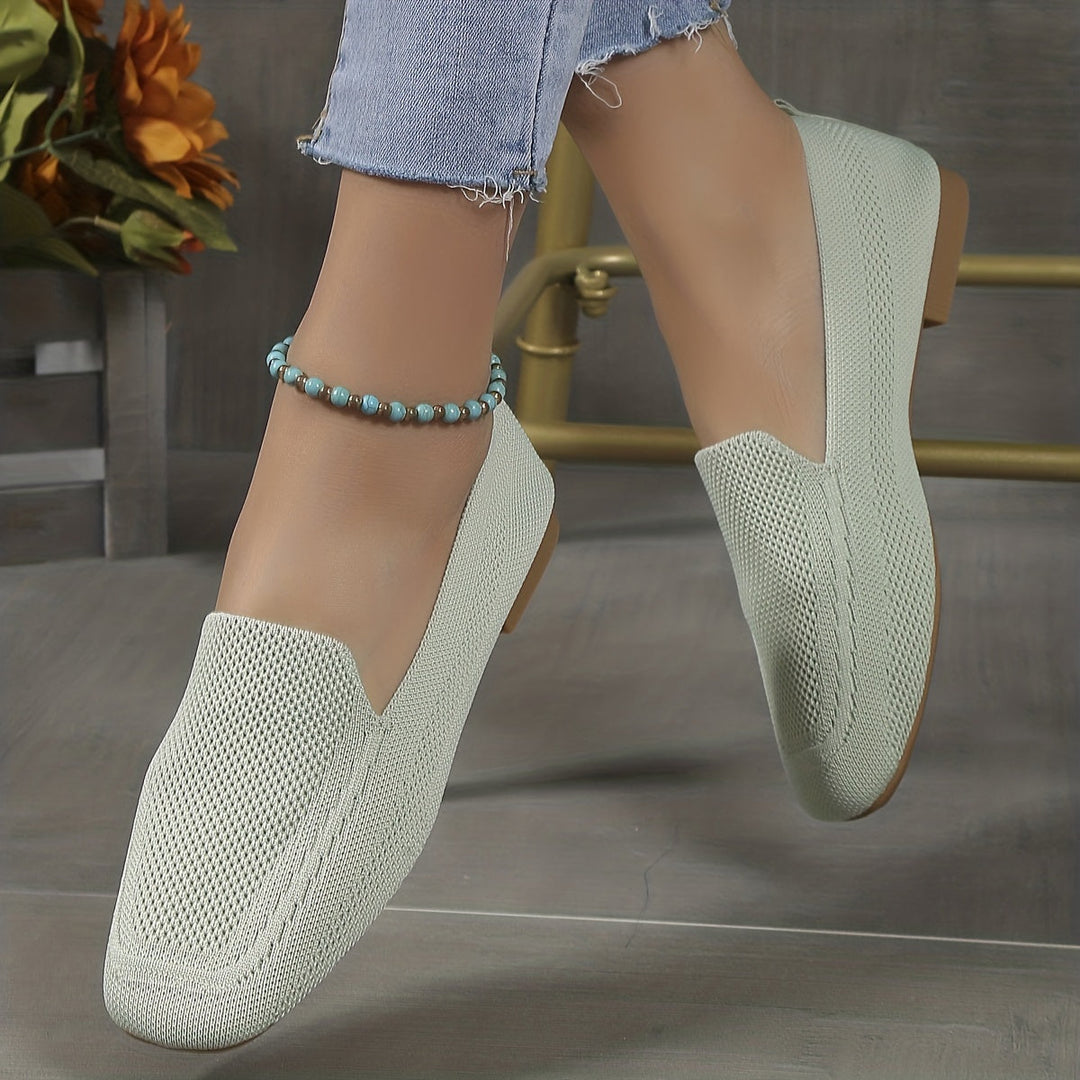 Levoire | Chaussures Plates Tricotées Pour Femmes Vert Clair