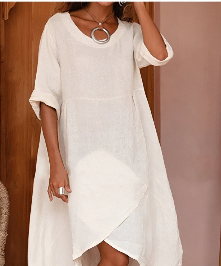 Levoire | Robe D'Automne Rétro Et Confortable Blanc