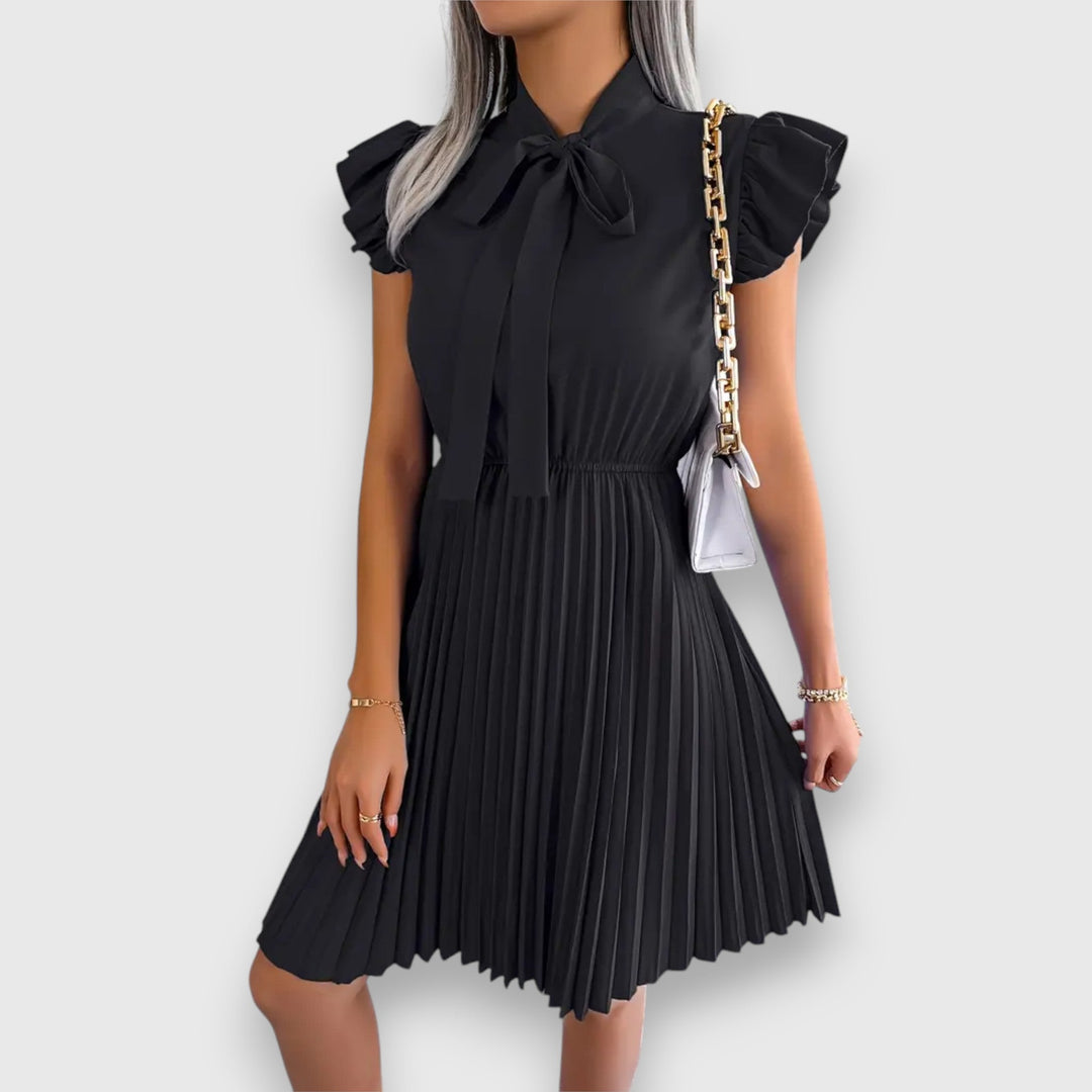 Levoire | Robe Courte Manches Courtes Avec Nœud