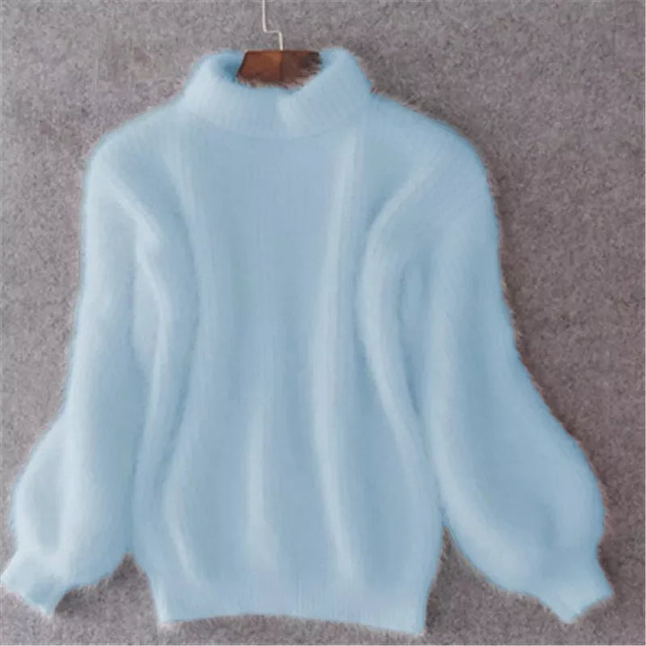 Levoire | Luxe Pull En Angora Doux Bleu claire Une taille