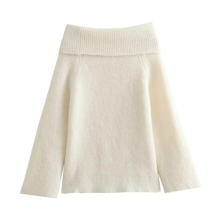 Levoire | Pull Luxe À Épaules Dénudées À Manches Longues Beige