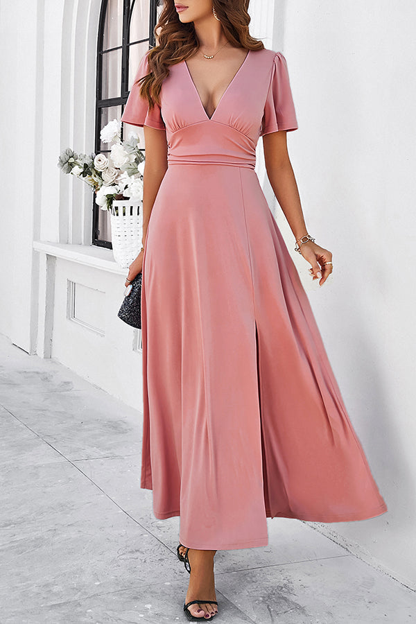 Levoire | Robe longue à col en V Rosa