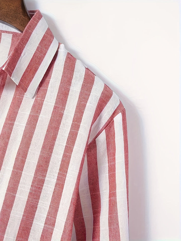 Levoire | Chemise En Coton Lin Rayée Pour Hommes