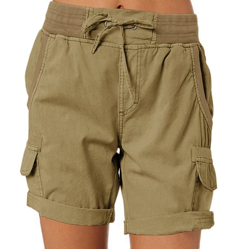 Levoire | Pantalons courts confortables Kaki foncé