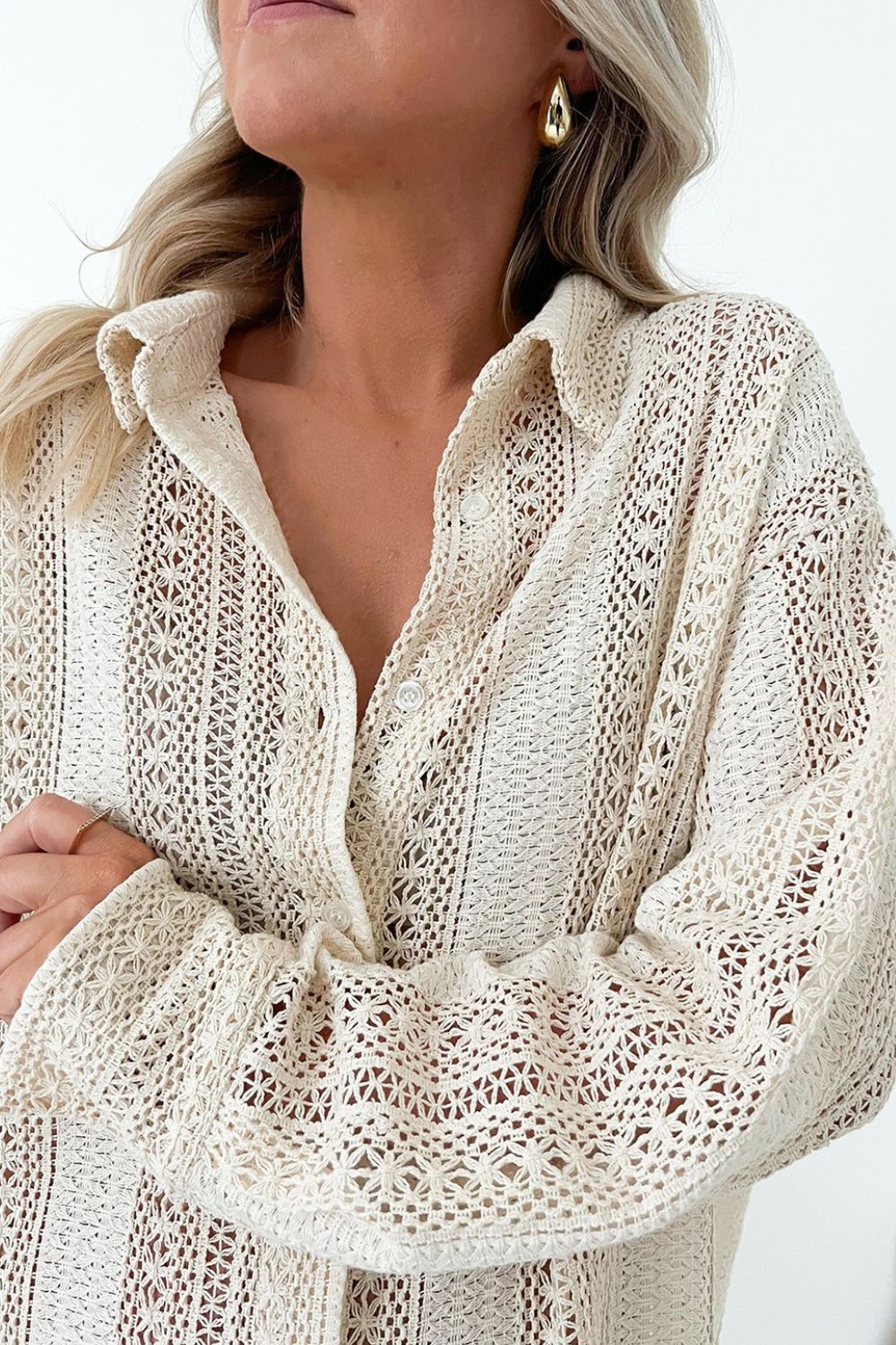 Levoire | Col En Crochet En Dentelle T-Shirt Grande Taille