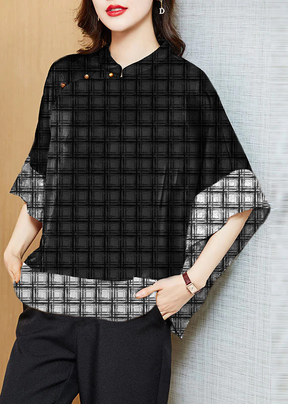 Levoire | Chemise patchwork en soie Carreaux blancs