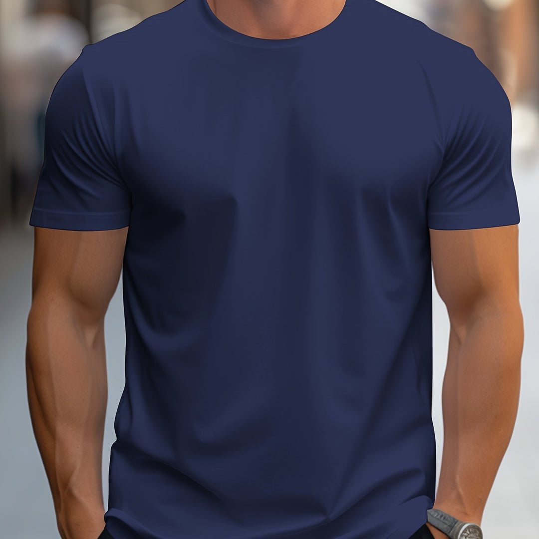 Levoire | T-Shirt Unicolore Pour Hommes Col Rond Merimustav