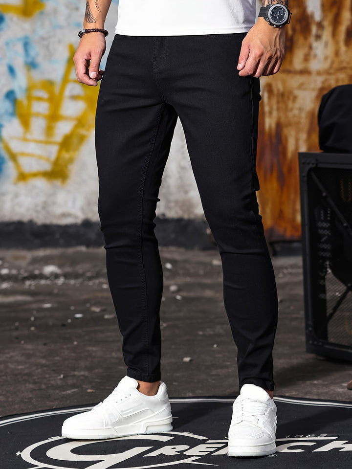 Levoire | Jeans Skinny Style Urbain Avec Stretch De Niveau Moyen Noir