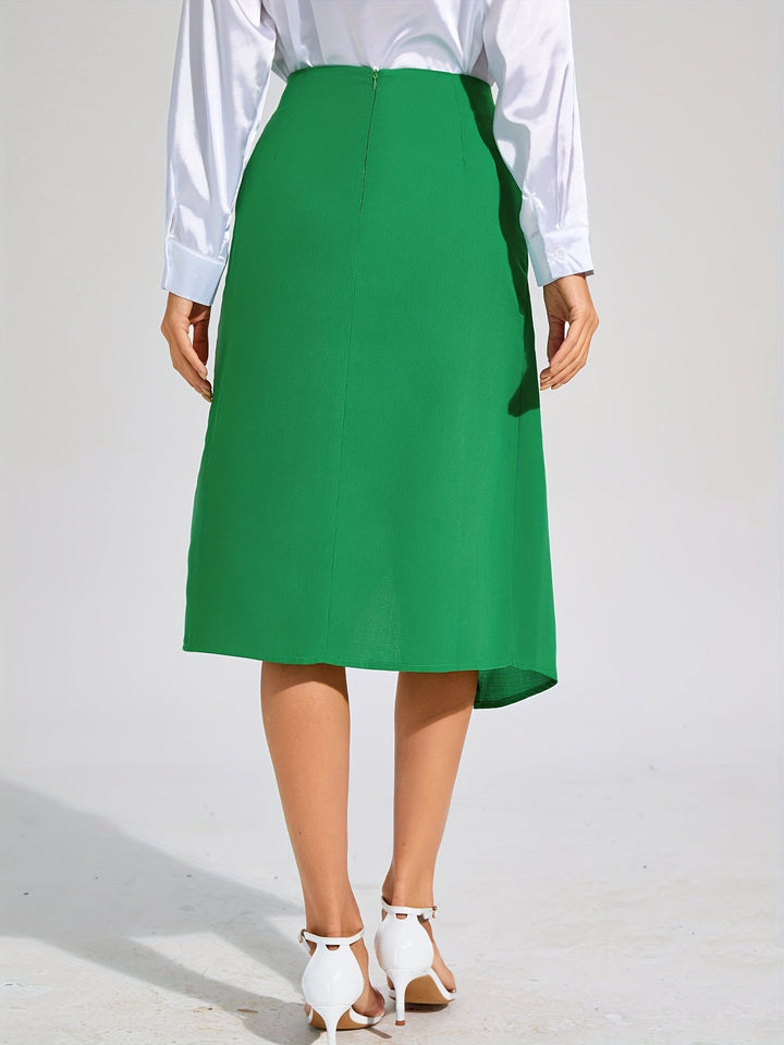 Levoire | Unicolore, Jupe Portefeuille Taille Haute En Tissu Fluide