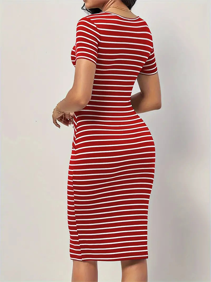 Levoire | Robe Ajustée Élégante À Rayures