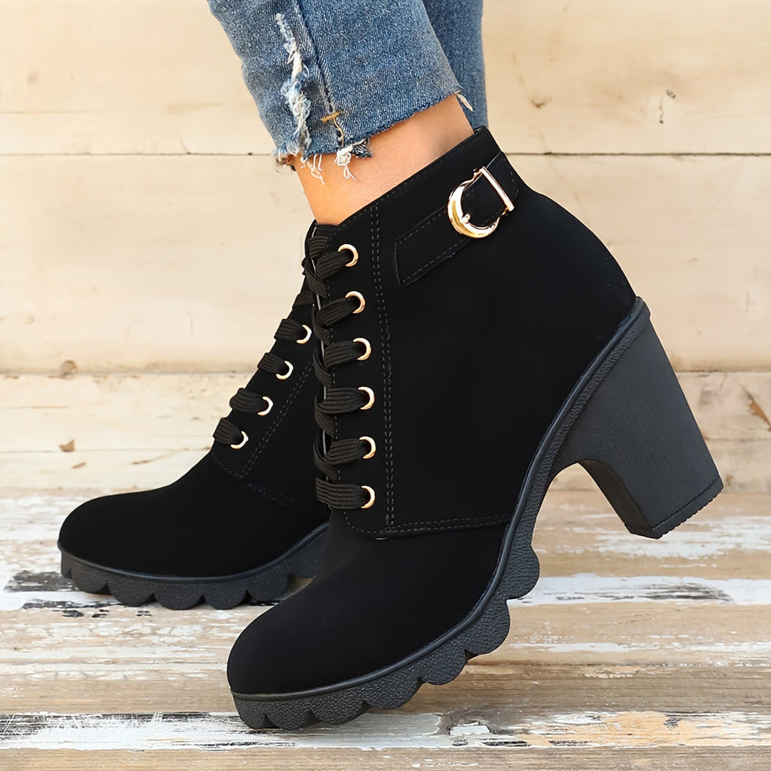 Levoire | Chaussures À Lacets Pour Femmes À Talon Épais