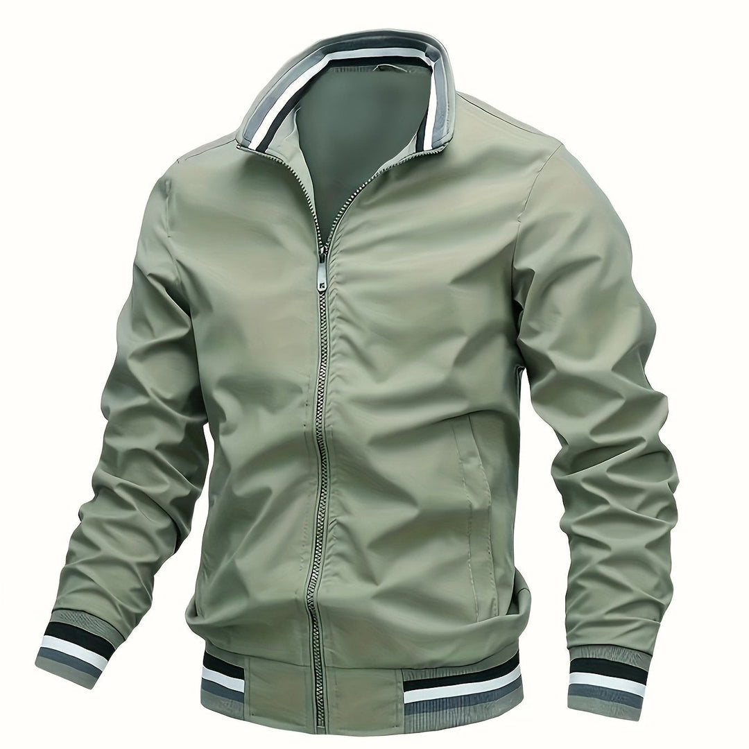 Levoire | Conception Classique Veste Bomber Coupe-Vent Vert olive