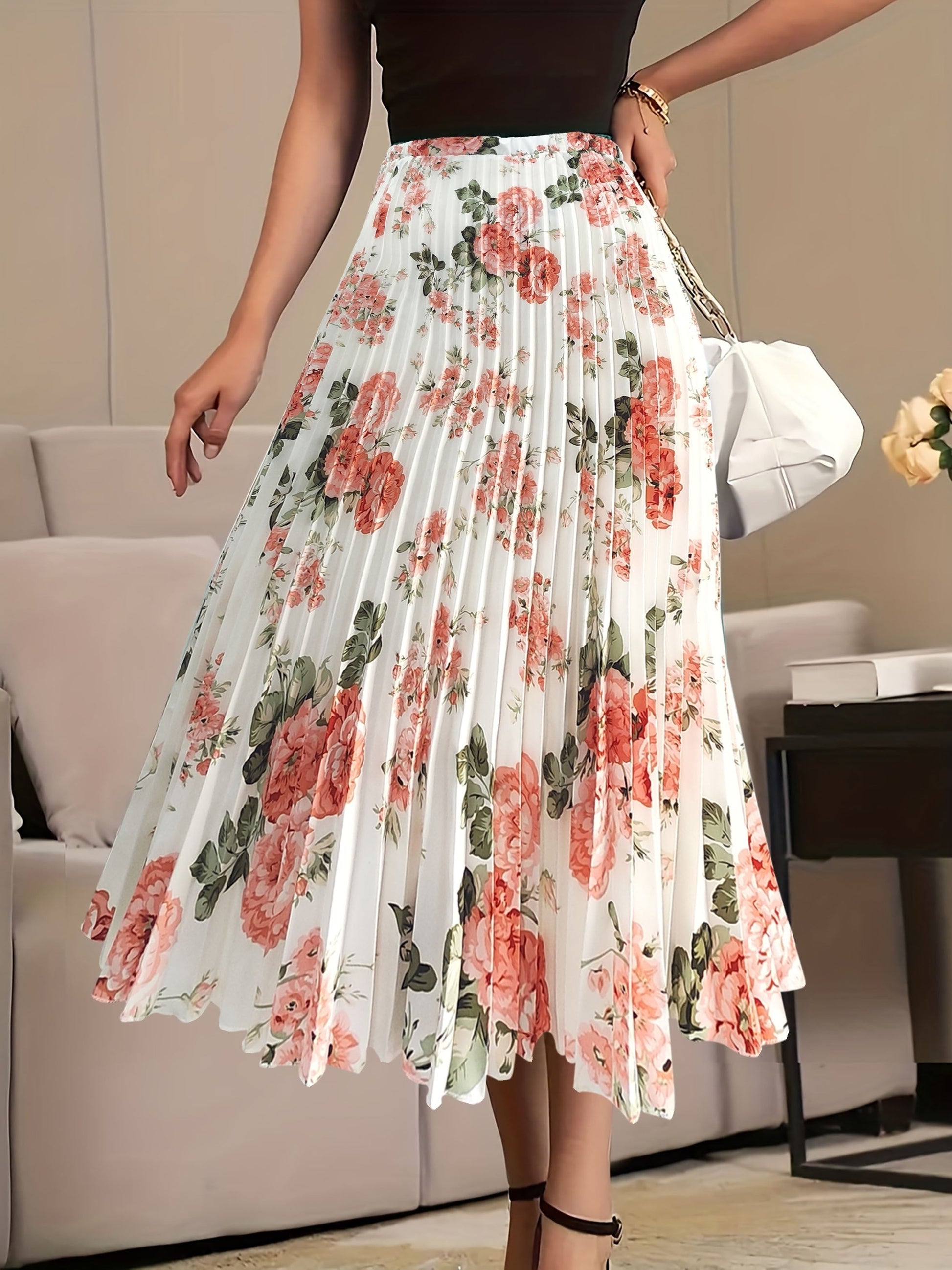 Levoire | Jupes Longues Élégantes À Motifs Floraux Blanc