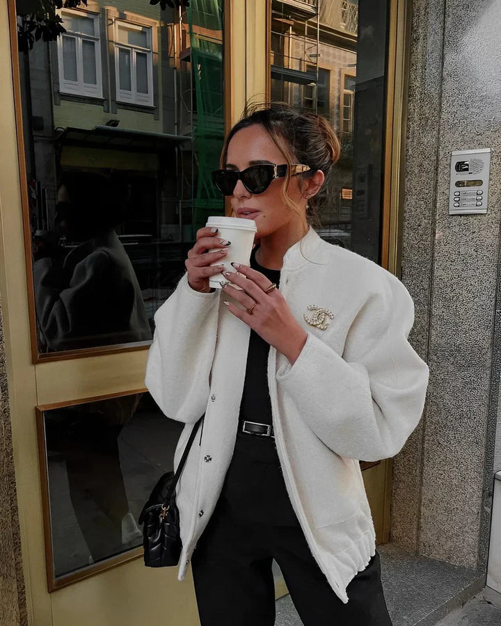 Levoire | Chic Col Rond Veste Avec Poche