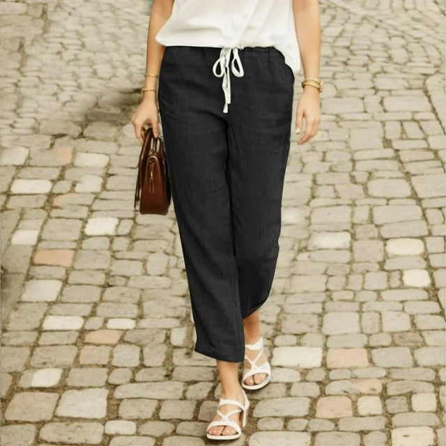 Levoire | Pantalon En Coton Avec Cordon De Serrage Noir