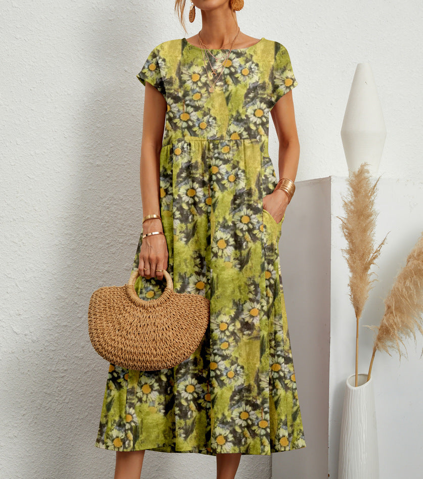 Levoire | Robe Élégante À Fleurs Jaune