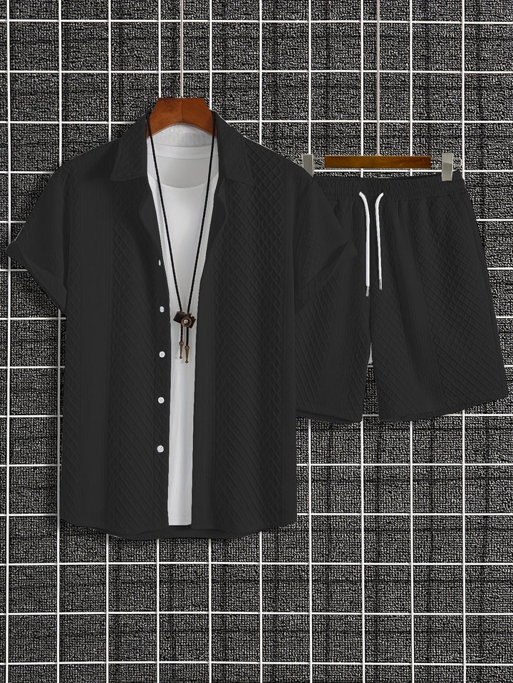Levoire | Ensemble Uni En Maille À Carreaux En Coton De Cent