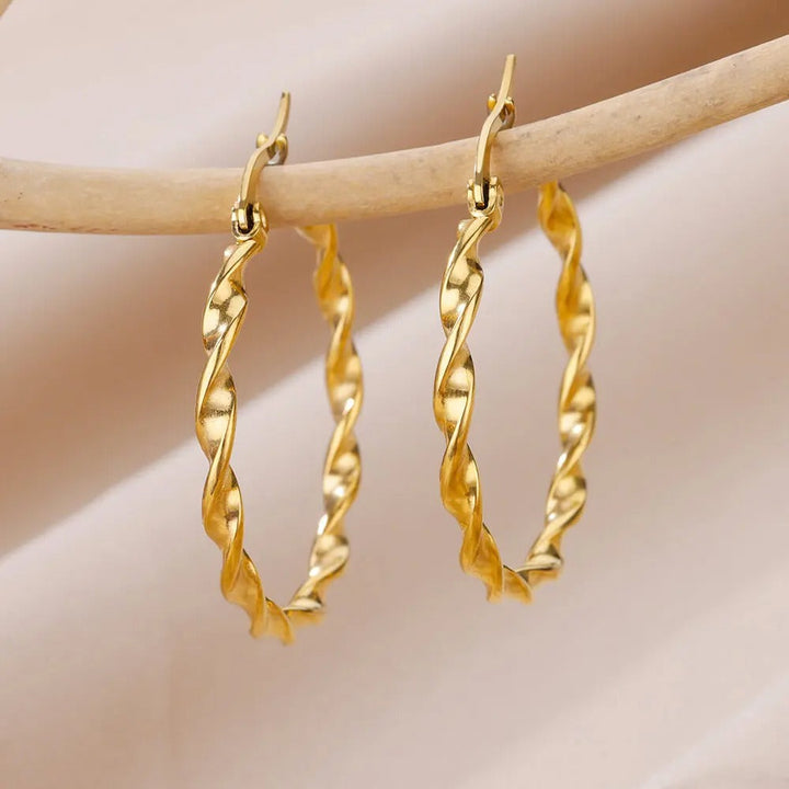 Levoire | Boucles D'Oreilles En Or Kierretty (32Mm)