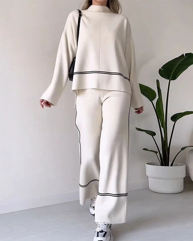 Levoire | Ensemble De Mode Confortable Deux Pièces Pour Femmes Beige