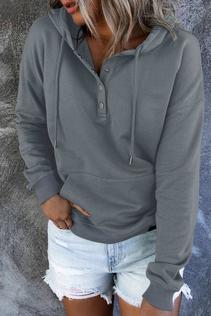 Levoire | Pull Fleece Chaud Avec Capuche Et Boutons
