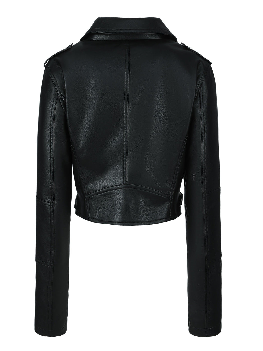 Levoire | Veste En Simili-Cuir Cropped Avec Zip Et Manches Longues