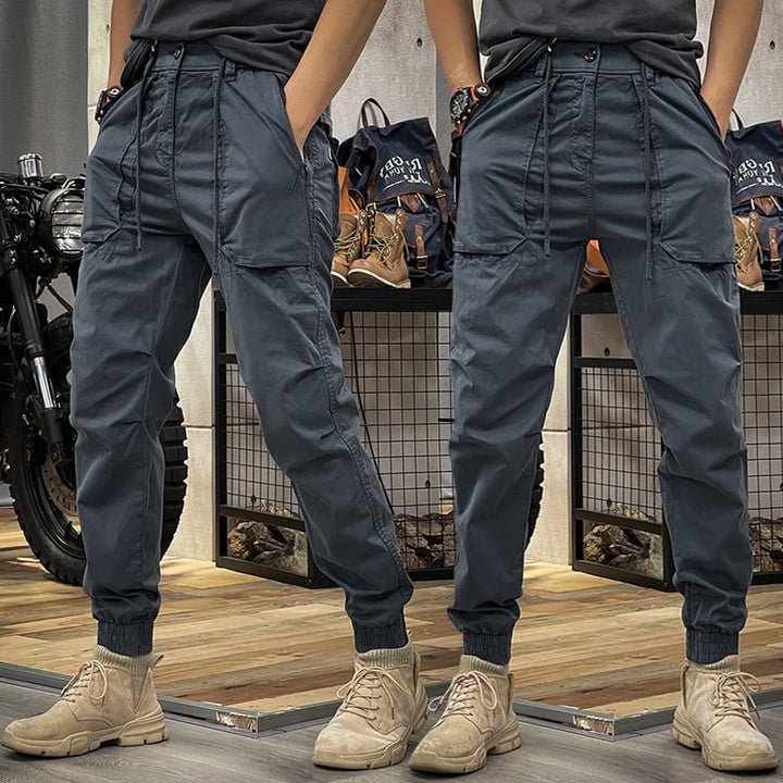 Levoire | Pantalons Cargo Élastiques bleu foncé