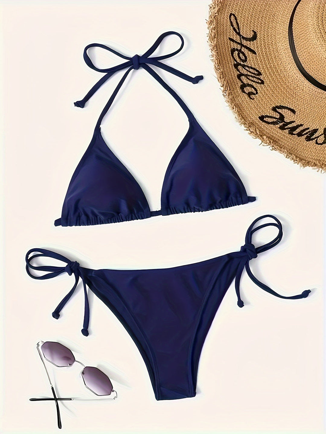 Levoire | Bleu Foncé Ensemble De Bikini Sexy Avec Soutien V Décolleté Et Dos Nu Merikulho