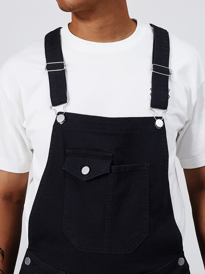 Levoire | Monocolore Denim Lavable Salopette Avec Poches