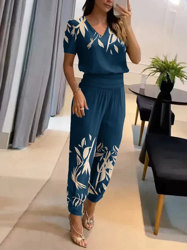 Levoire | Ensemble Décontracté Et Élégant Pour Femmes Bleu avec motif 2
