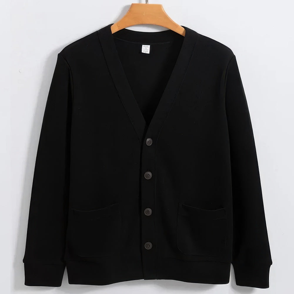 Levoire | Classique Chemise V Col Homme Noir
