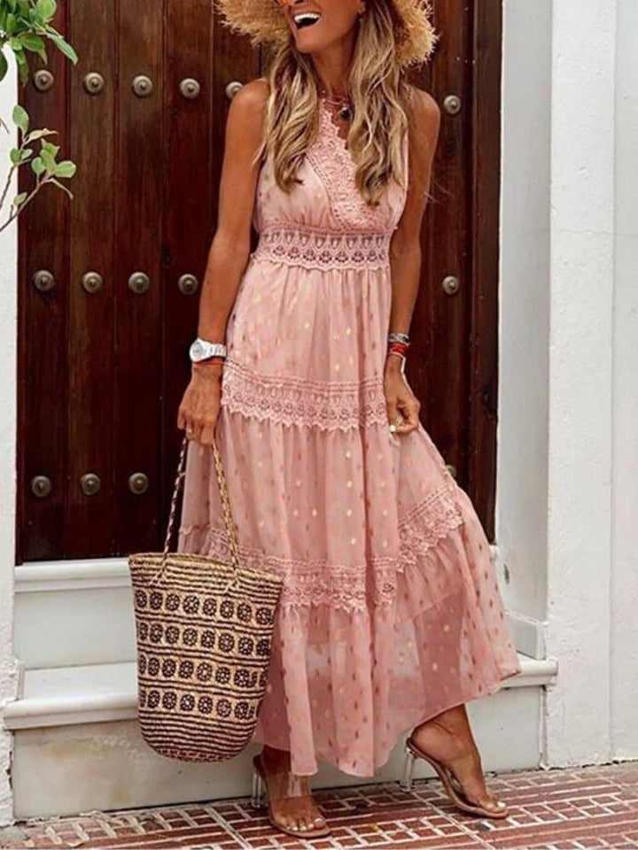 Levoire | Robe De Vacances D'été Pour Femme - Maxi Rose