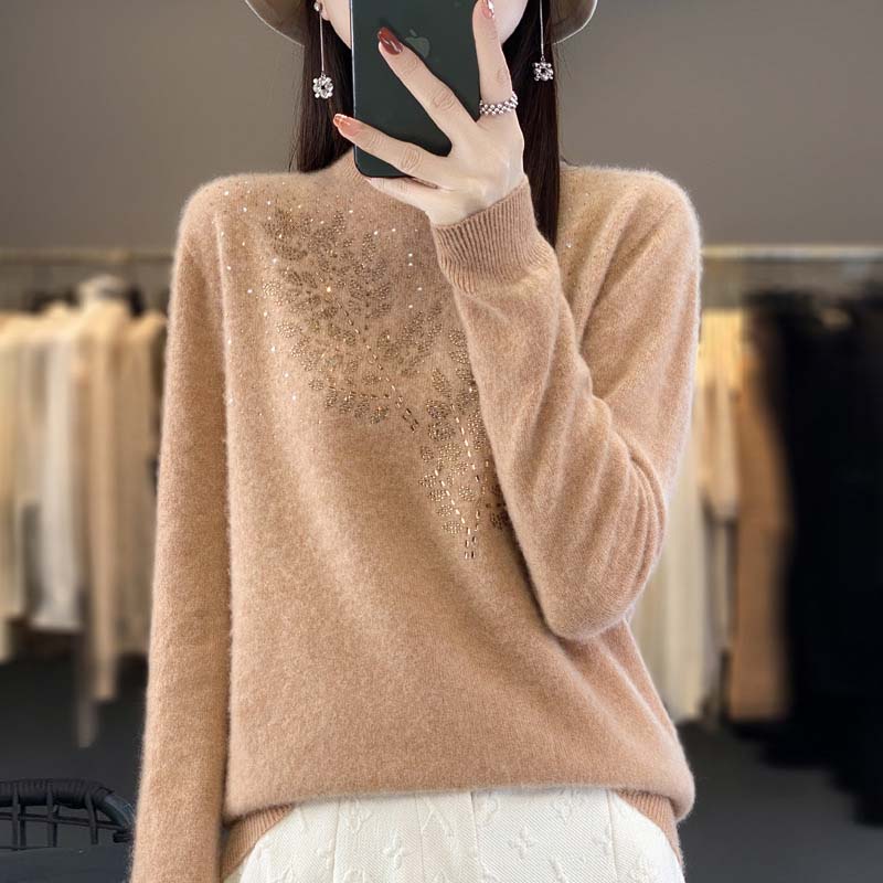 Levoire | En Tricot À Motif De Feuilles Marron