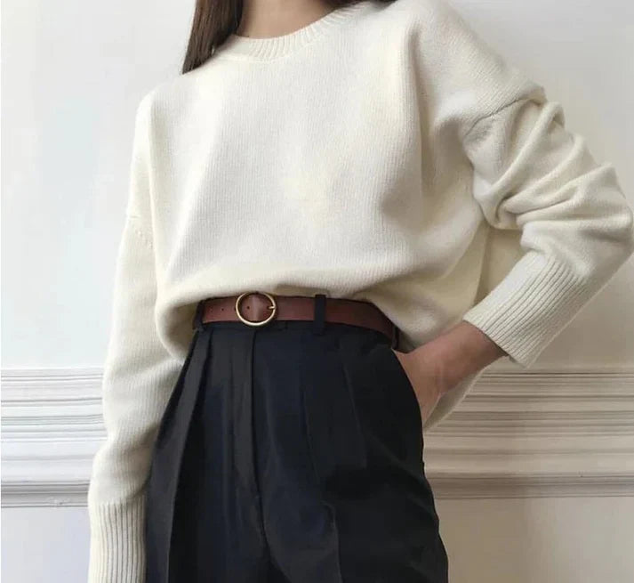 Levoire | Pull Doux Col Roulé Femme Blanc