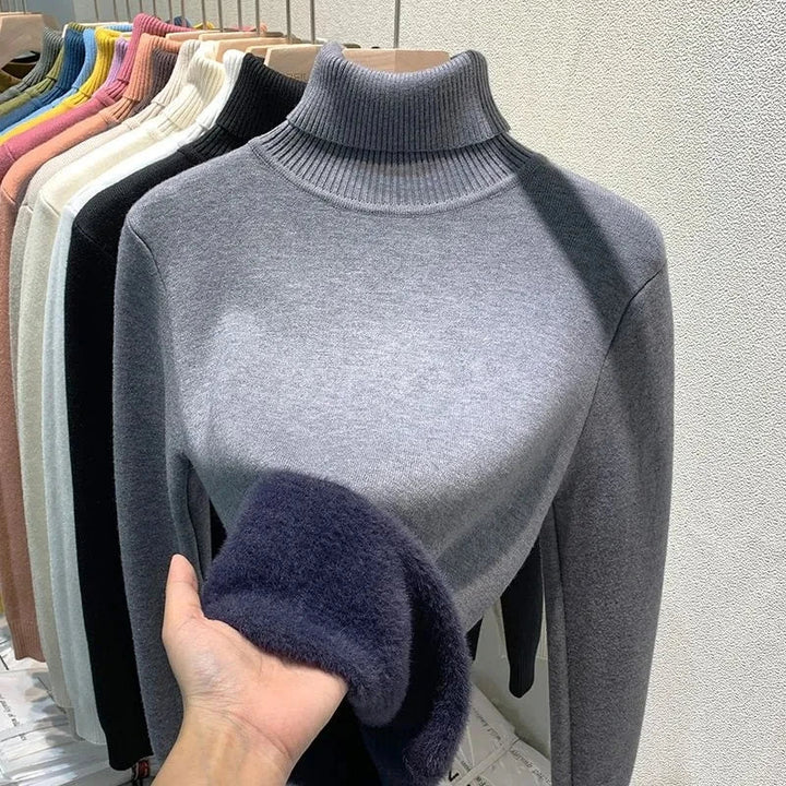 Levoire | Pull en laine polaire à manches longues et col roulé Gris