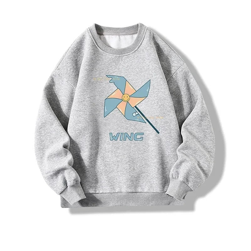 Levoire | Pull Mignon Avec Impression De Moulin À Vent Gris clair