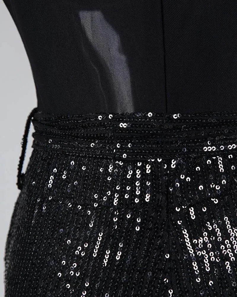 Levoire | Haut de pyjama à col V profond, avec des paillettes